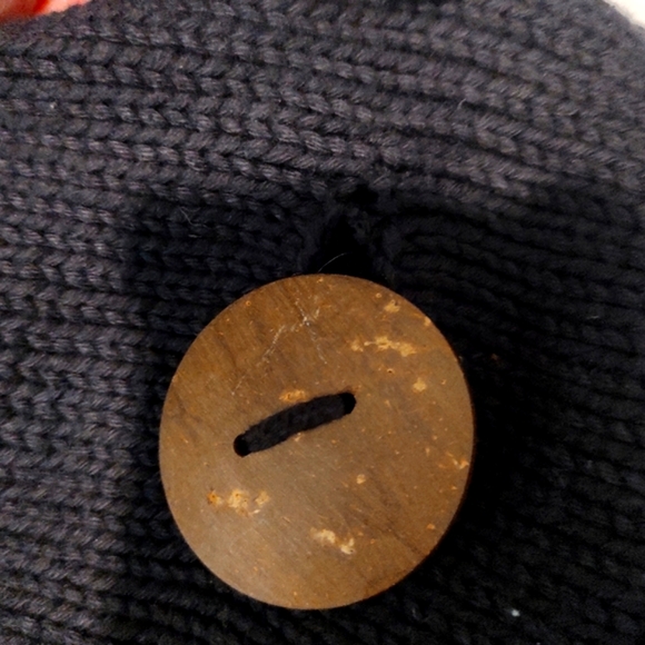 PURE | Original HANDKNIT Button Wrap | Soft 100% Knit Cotton Dark Navy Blue  OS - Picture 10 of 14